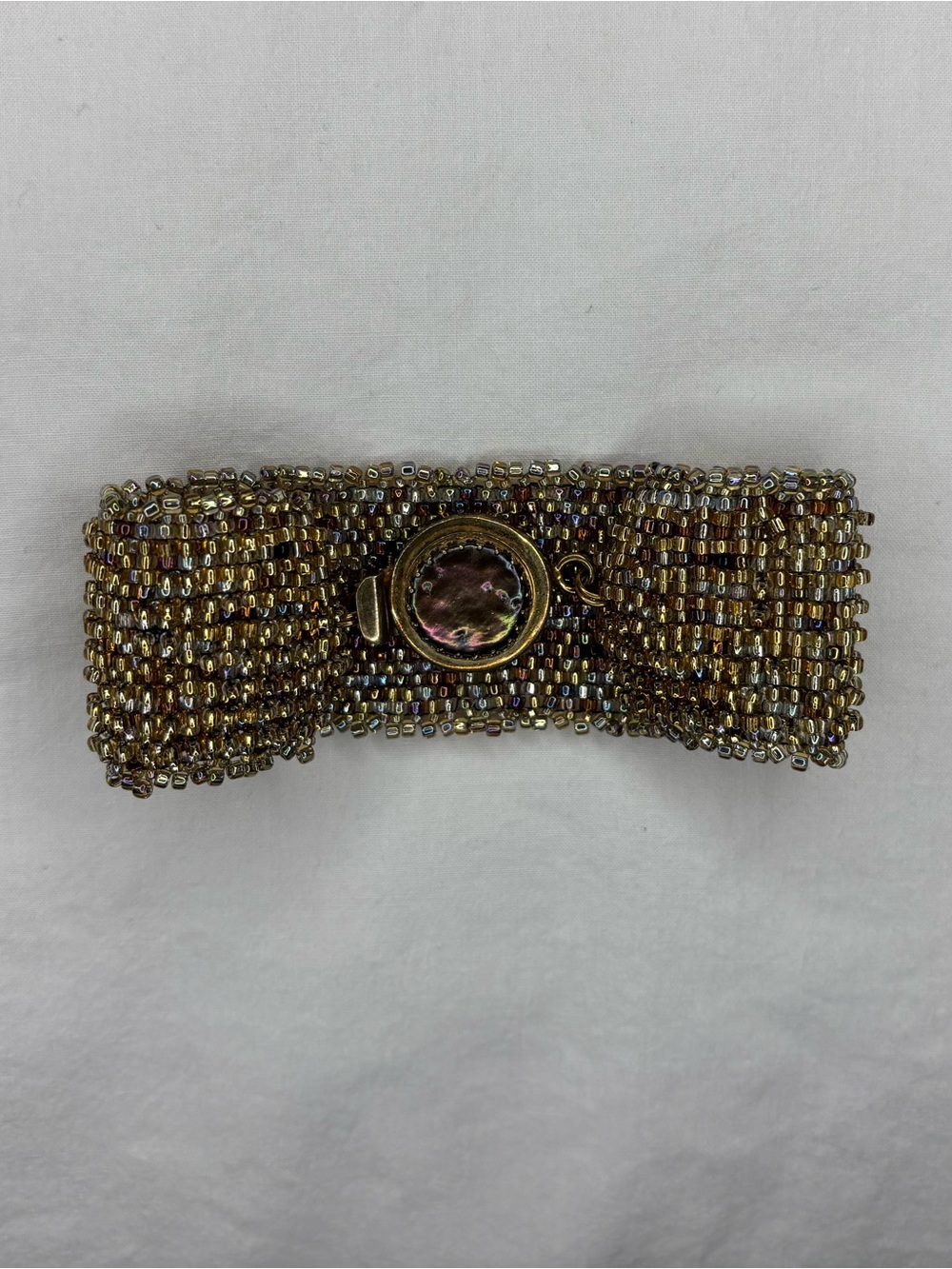 Vintage Micro Beaded Bracelet Sterling Silver 925 Chain Clasp